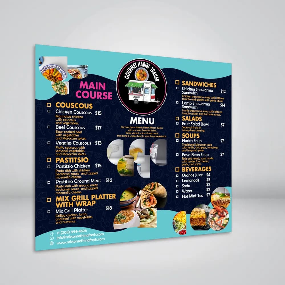 Flyers & menus designed by Draxz