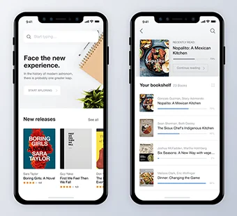 Reading and bookshelf app, mobile app ui/ux by Draxz