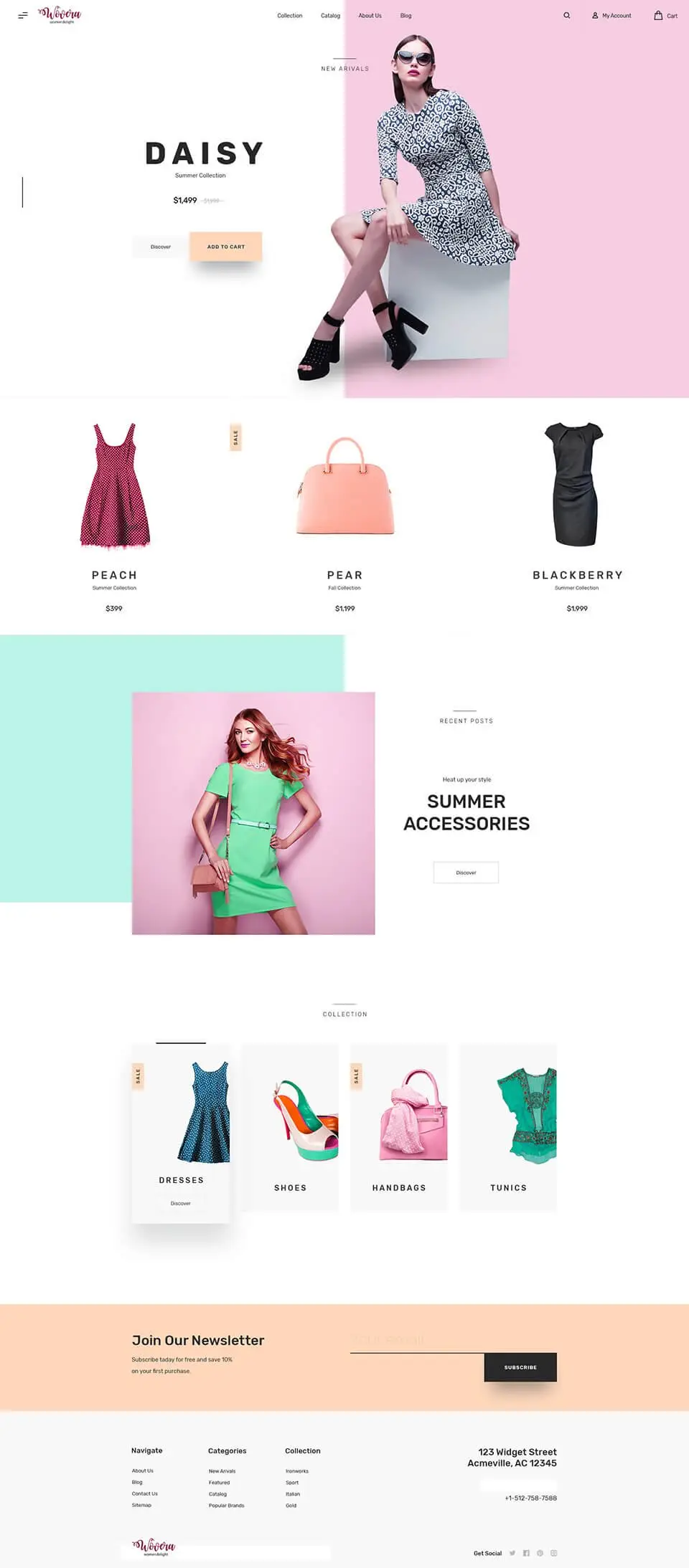 Full page design of Womenswear boutique store