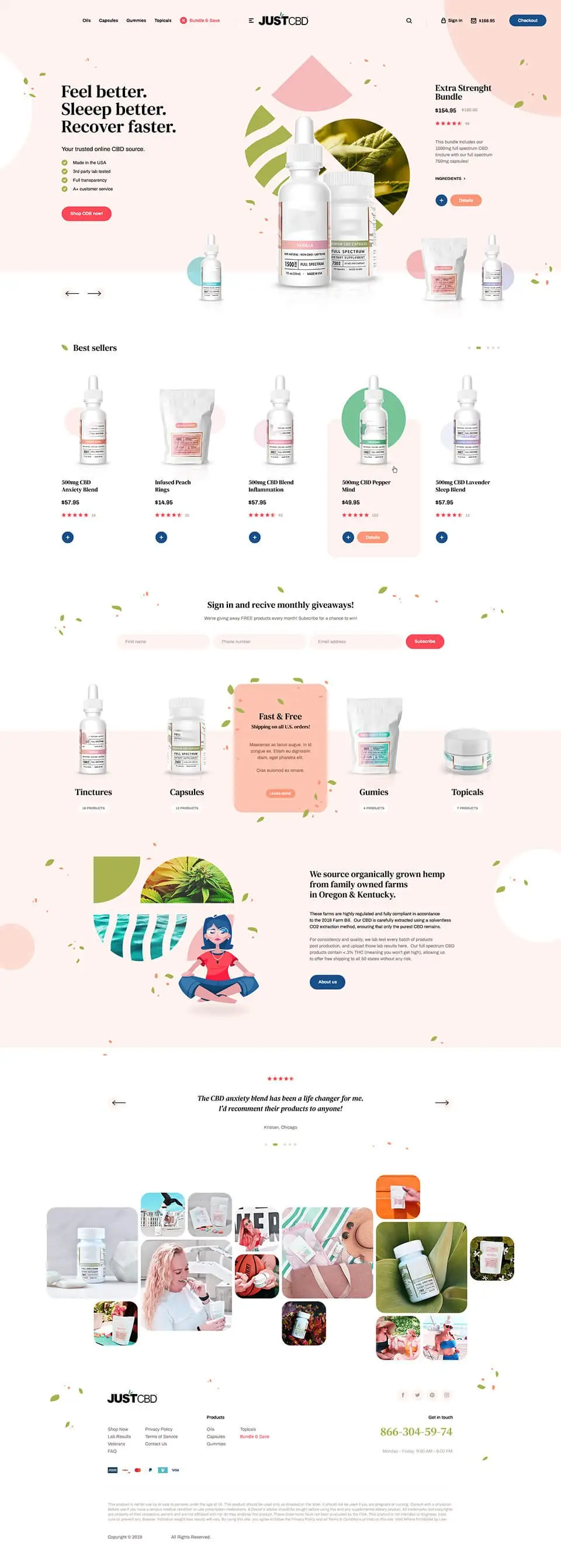 Full page design of Wellness products store