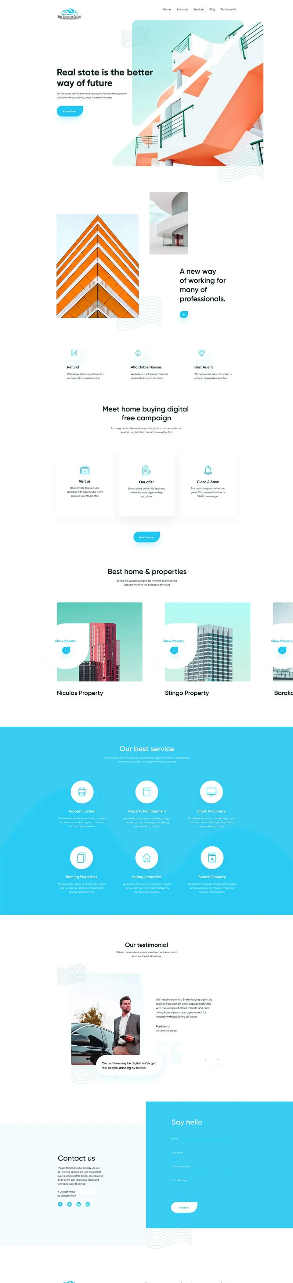 Full page design of Real estate listing platform