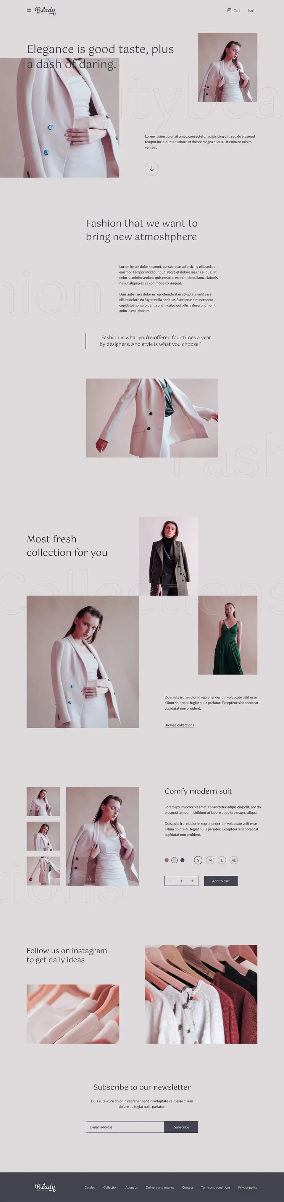 Full page design of Minimal fashion store
